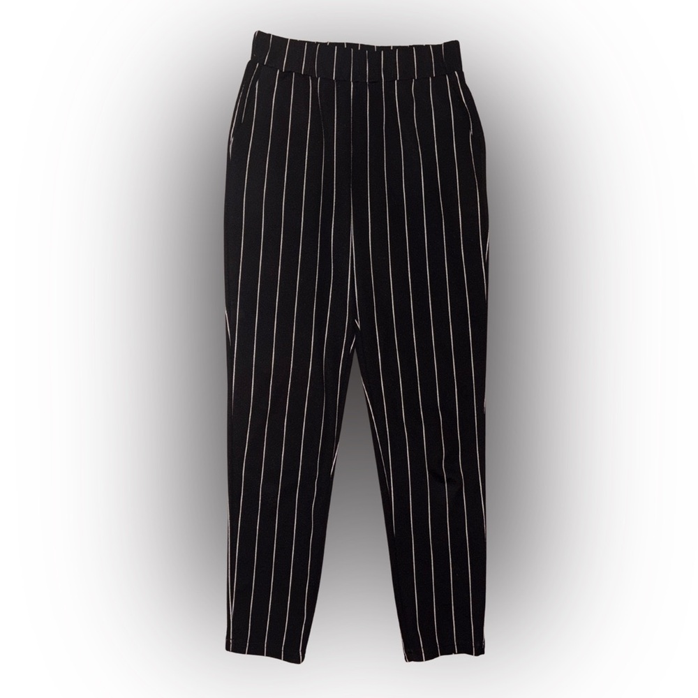 SHEIN Black and White Striped Trousers